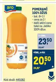 Makro Pomeranč 100% džus nabídka