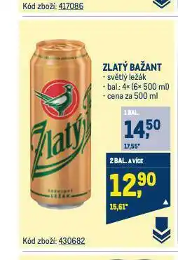 Makro Pivo zlatý bažant nabídka