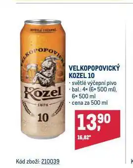 Makro Pivo velkopopovický kozel nabídka