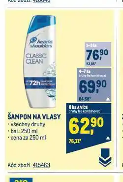 Makro Head & shoulders šampon nabídka
