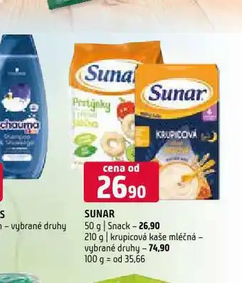Terno Sunar snack nabídka