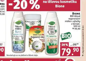 Rossmann Bione bio tělové regenerační mléko nabídka