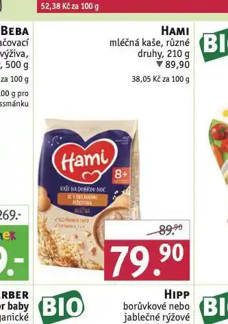 Rossmann Hami mléčná kaše nabídka