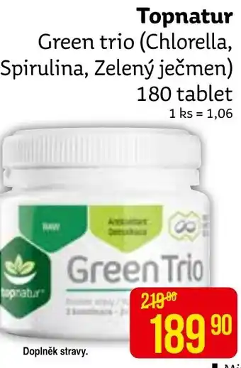 Teta Topnatur Green trio (Chlorella, Spirulina, Zelený ječmen) 180 tablet nabídka