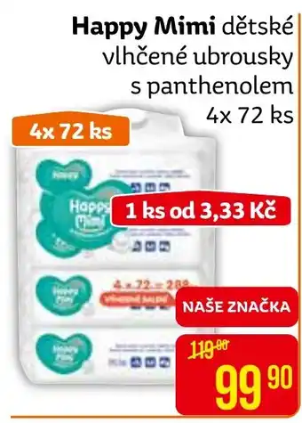 Teta Happy Mimi dětské vlhčené ubrousky s panthenolem nabídka