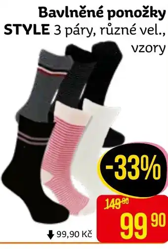 Teta Bavlněné ponožky STYLE 3 páry, různé vel., vzory nabídka