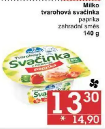 Jip Milko tvarohová svačinka paprika zahradní směs 140g nabídka