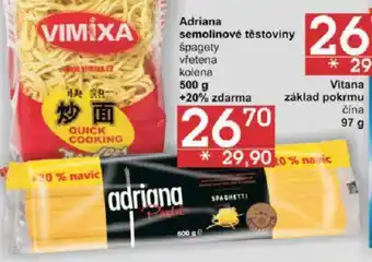 Jip Adriana semolinové těstoviny nabídka