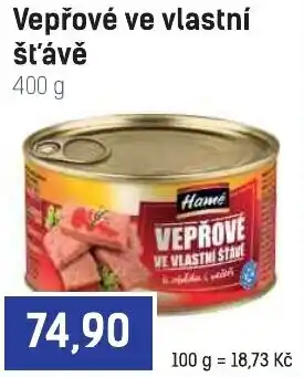 Konzum Vepřové ve vlastní šťávě nabídka