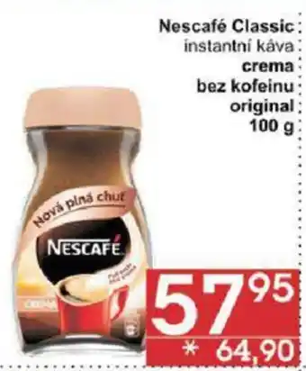 Jip Nescafé Classic instantní káva crema bez kofeinu original 100 g nabídka