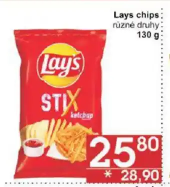 Jip Lays chips různé druhy 130 g nabídka