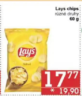 Jip Lays chips různé druhy 60 g nabídka