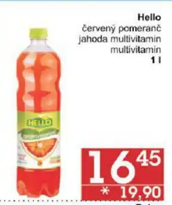 Jip Hello červený pomeranč jahoda multivitamin multivitamin 1 l. nabídka