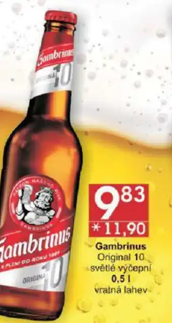 Jip Gambrinus Original 10 světlé výčepní 0,5 l. nabídka