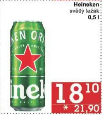 Jip Heineken: světlý ležák 0,5 l. nabídka