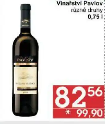 Jip Vinařství Pavlov různé druhy 0,75 l. nabídka