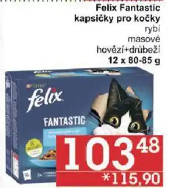Jip Felix Fantastic kapsičky pro kočky rybi masové hovězi+drůbeži 12 x 80-85 g nabídka