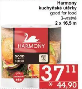 Jip Harmony kuchyňské utěrky good for food 3-vrstvé 2 x 16,5 m nabídka