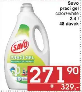 Jip Savo prací gel color+white: 2,4 l. 48 dávek nabídka