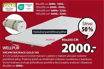 JYSK VRCHNÍ MATRACE GOLD T40 nabídka