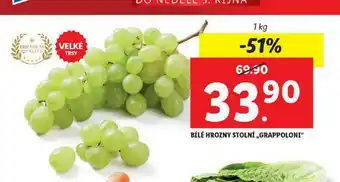 Lidl Bílé hrozny stolní grappoloni nabídka