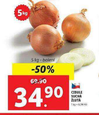 Lidl Cibule suchá žlutá nabídka