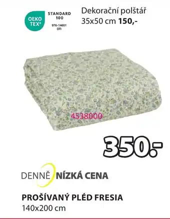 JYSK PROŠÍVANÝ PLÉD FRESIA nabídka