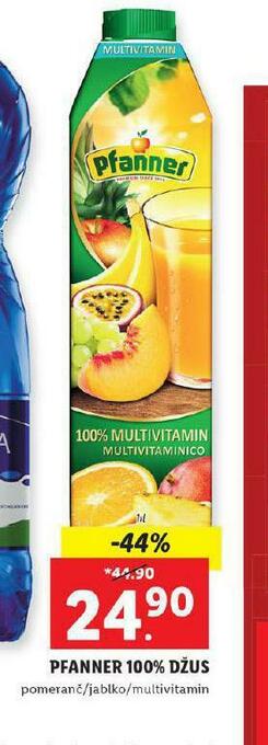 Lidl Pfanner 100% džus nabídka