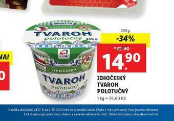 Lidl Jihočeský tvaroh polotučný nabídka