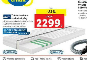 Lidl 7zónová matrace ze studené pěny nabídka