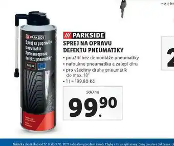 Sprej na opravu defektu pneumatiky
