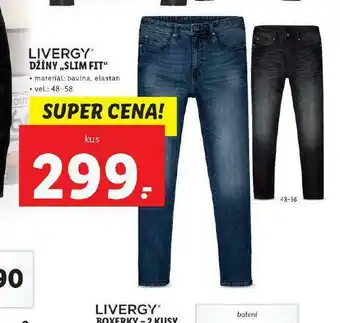 Lidl Pánské džíny slim fit nabídka