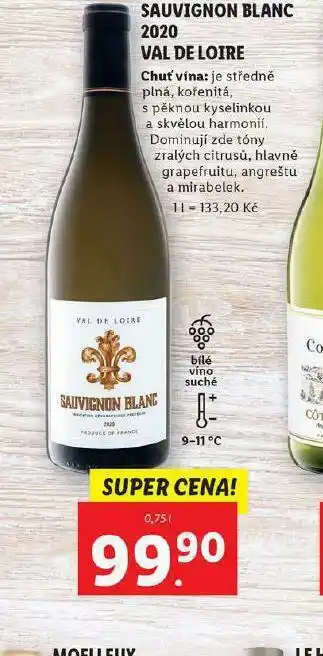 Lidl Sauvignon blanc 2020 val de loire nabídka