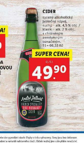 Lidl Cider nabídka