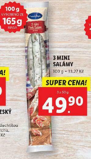 Lidl 3 mini salámy nabídka
