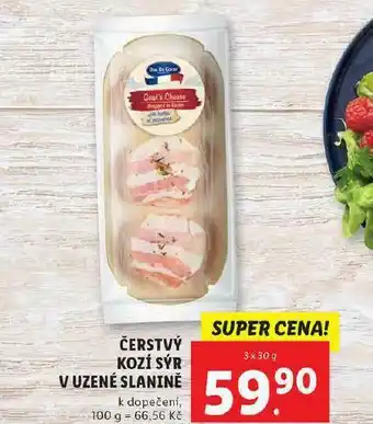 Lidl Čeestvý kozí sýr v uzené slanině nabídka
