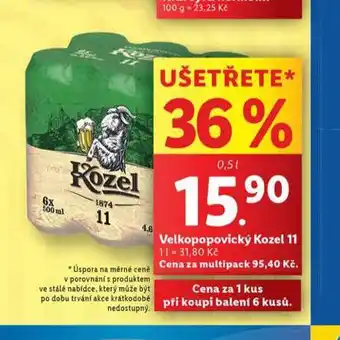 Lidl Pivo velkopopovický kozel 11 nabídka