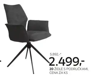ŽIDLE S PODRUČKAMI, CENA ZA KS