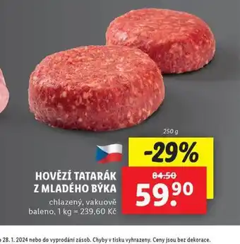 Lidl Hovězí tatarák z mladého býka nabídka