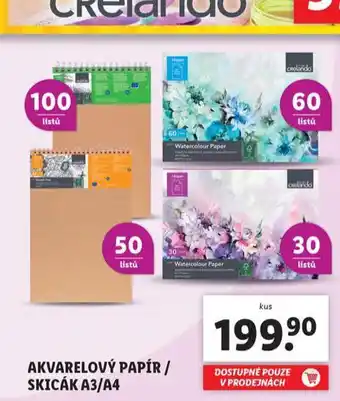 Lidl Akvarelový papír nabídka