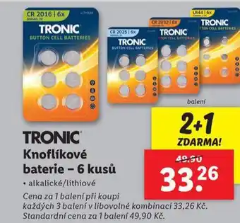 Lidl Knoflíkové baterie nabídka