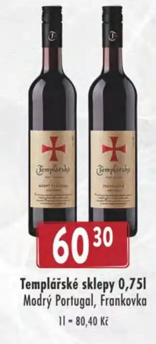 Qanto Templářské sklepy 0,75L Modrý Portugal, Frankovka nabídka