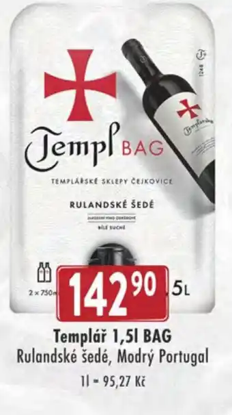 Qanto Templář 1,5L BAG Rulandské šedé, Modrý Portugal nabídka
