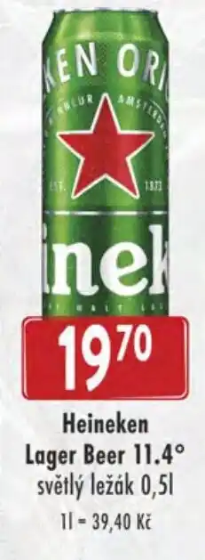 Qanto Heineken Lager Beer 11.4° světlý ležák 0,5L nabídka