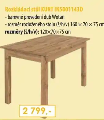 IDEA nábytek Rozkládací stůl KURT IN5001143D nabídka