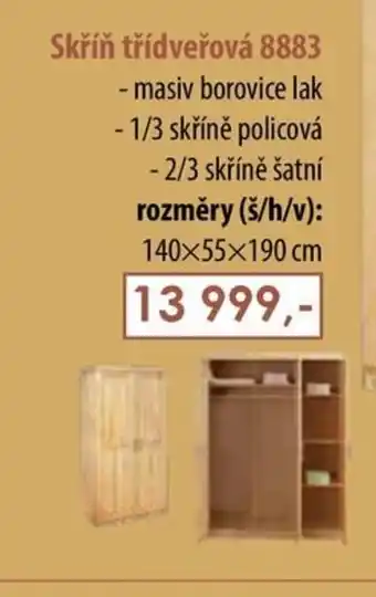 IDEA nábytek Skříň třídveřová 8883 nabídka