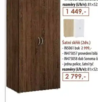 IDEA nábytek Šatní skříň (2dv.) nabídka