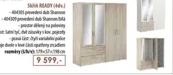 IDEA nábytek Skříň READY (4dv.) nabídka