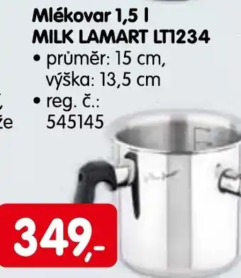 Mlékovar 1,5 L MILK LAMART LT1234