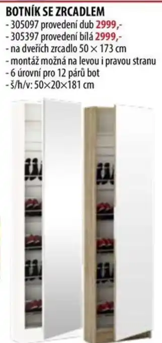IDEA nábytek BOTNÍK SE ZRCADLEM nabídka